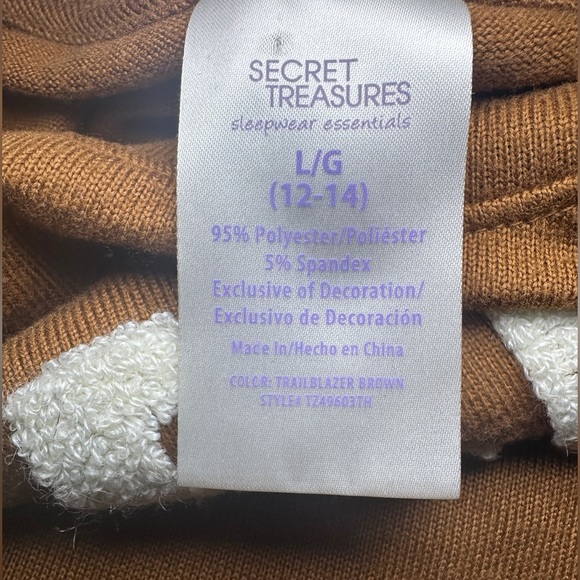 Secret Treasure Woman's Brown Knit Lounge 'Feelin' Long Sleeve Top - Large - Picture 6 of 6